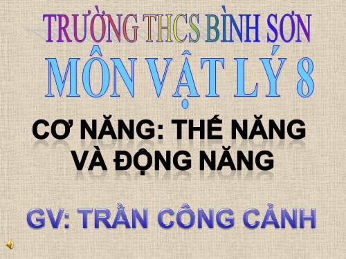 Bài 16. Cơ năng