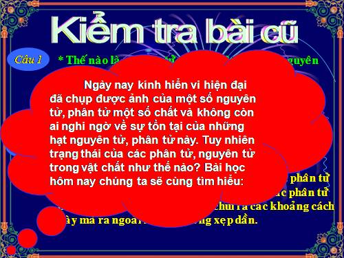 Bài 20. Nguyên tử, phân tử chuyển động hay đứng yên?