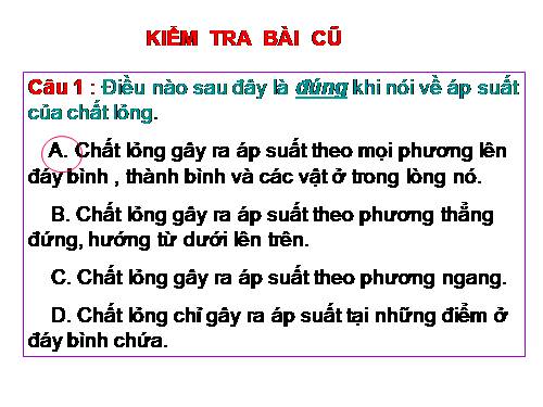 Bài 8. Áp suất chất lỏng - Bình thông nhau