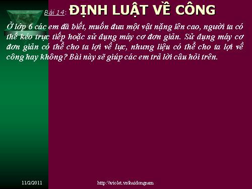 Bài 14. Định luật về công