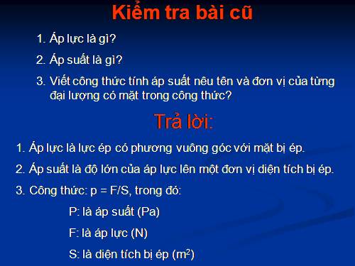 Bài 8. Áp suất chất lỏng - Bình thông nhau