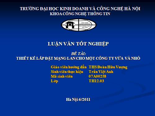 thiết kế và lắp đặt mạng lan