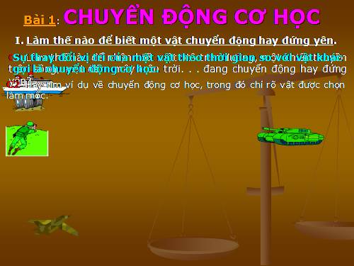 Bài 1. Chuyển động cơ học