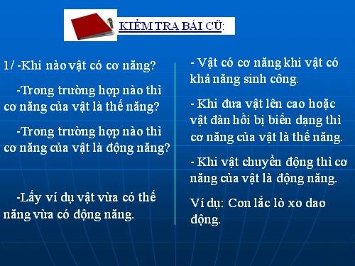 Bài 17. Sự chuyển hoá và bảo toàn cơ năng