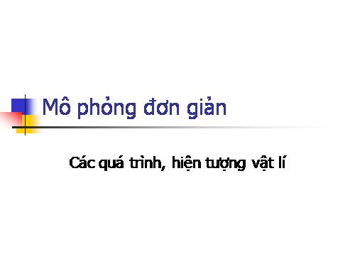 HD Mô phỏng các TN VL tren Power point