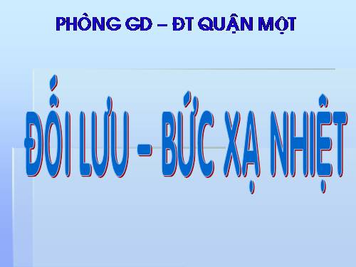 Bài 23. Đối lưu - Bức xạ nhiệt