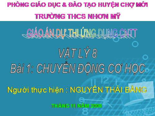 Bài 1. Chuyển động cơ học