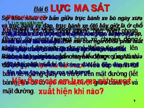 Bài 6. Lực ma sát