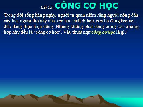 Bài 13. Công cơ học