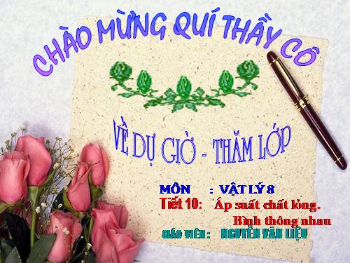 Bài 8. Áp suất chất lỏng - Bình thông nhau