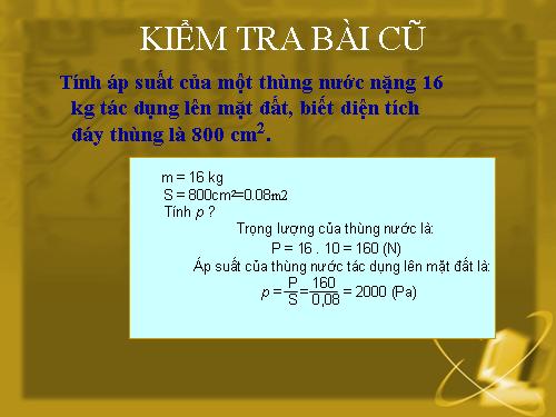 Bài 8. Áp suất chất lỏng - Bình thông nhau