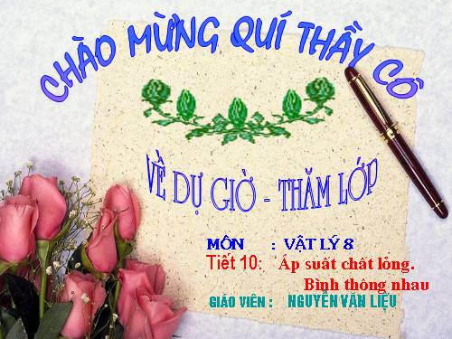 Bài 8. Áp suất chất lỏng - Bình thông nhau