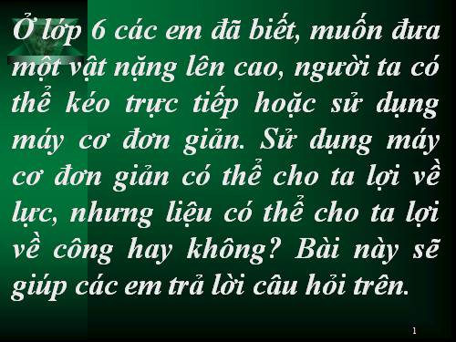 Bài 14. Định luật về công