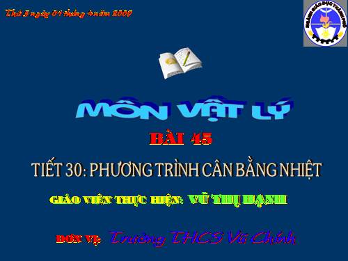 Bài 25. Phương trình cân bằng nhiệt