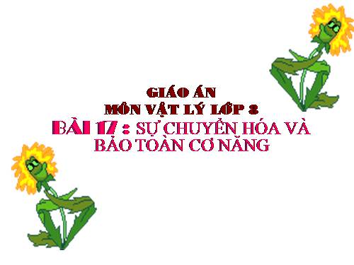 Bài 17. Sự chuyển hoá và bảo toàn cơ năng