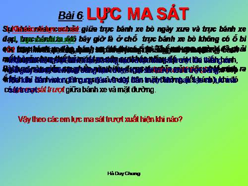 Bài 6. Lực ma sát