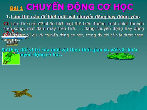 Bài 1. Chuyển động cơ học