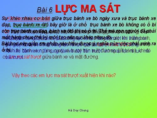 Bài 6. Lực ma sát