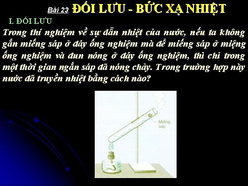 Bài 23. Đối lưu - Bức xạ nhiệt