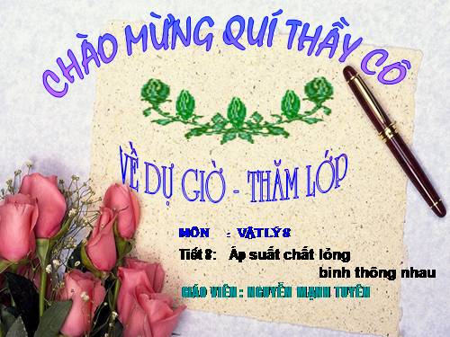 Bài 8. Áp suất chất lỏng - Bình thông nhau