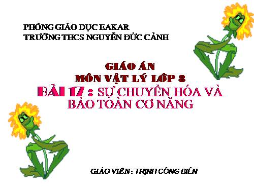 Bài 17. Sự chuyển hoá và bảo toàn cơ năng