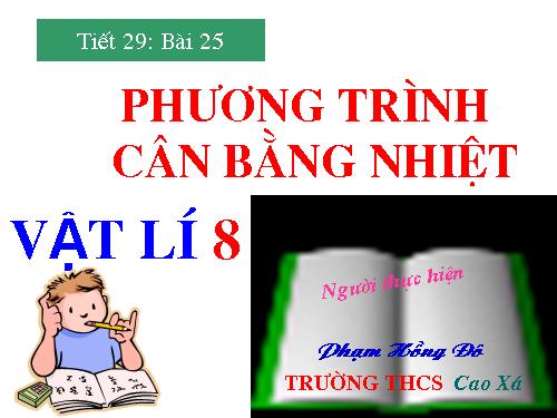 Bài 25. Phương trình cân bằng nhiệt