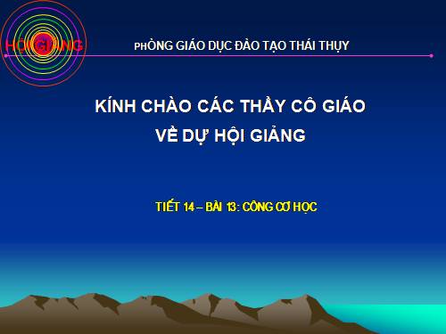 Bài 13. Công cơ học