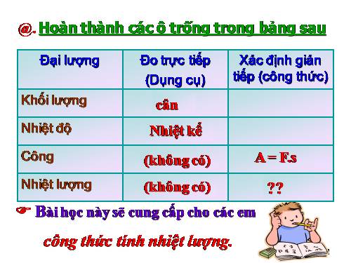 Công thức tính nhiệt lượng