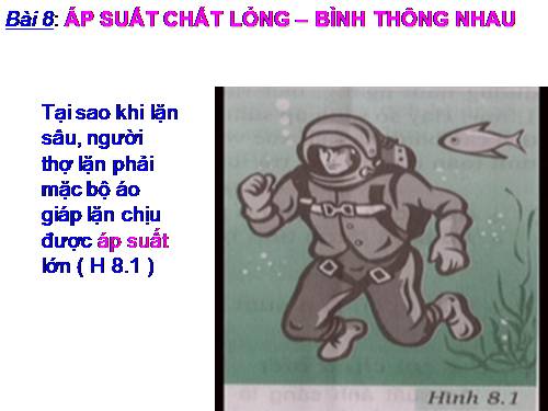 Bài 8. Áp suất chất lỏng - Bình thông nhau