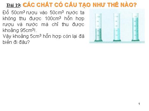 Bài 19. Các chất được cấu tạo như thế nào?