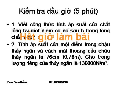 Bài 9. Áp suất khí quyển