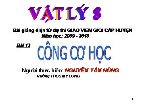 Bài 13. Công cơ học