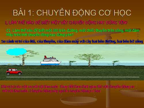 Bài 1. Chuyển động cơ học