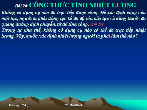 Bài 24. Công thức tính nhiệt lượng