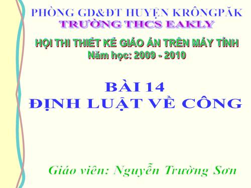 Bài 14. Định luật về công