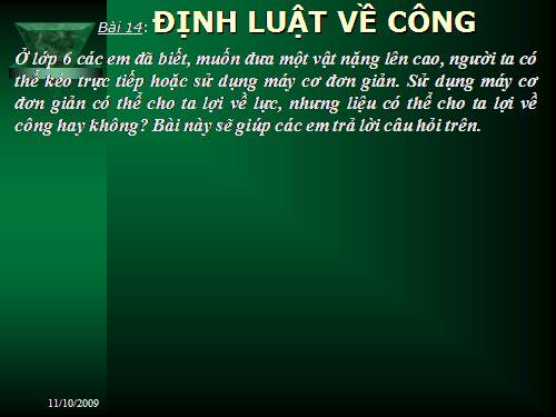 Bài 14. Định luật về công