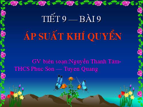 Bài 9. Áp suất khí quyển