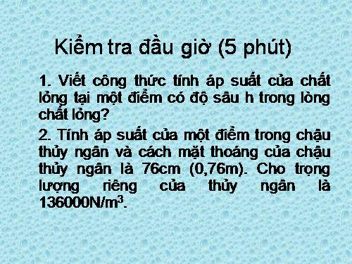 Bài 9. Áp suất khí quyển