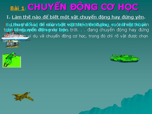 Bài 1. Chuyển động cơ học