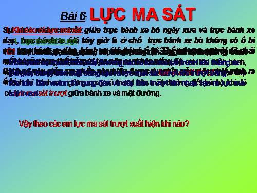 Bài 6. Lực ma sát