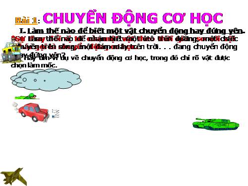 Bài 1. Chuyển động cơ học