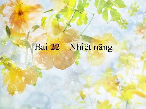 Bài 21. Nhiệt năng