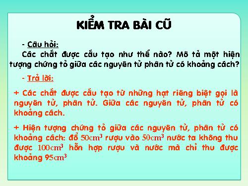 Bài 20. Nguyên tử, phân tử chuyển động hay đứng yên?