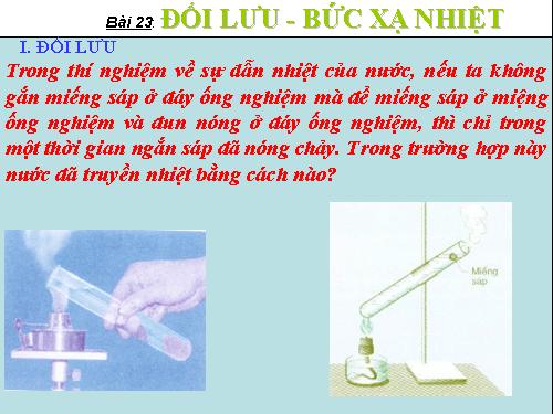 Bài 23. Đối lưu - Bức xạ nhiệt