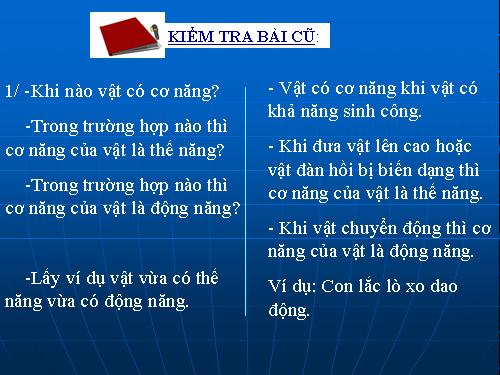 Bài 17. Sự chuyển hoá và bảo toàn cơ năng