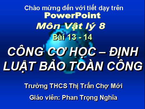 Bài 13. Công cơ học