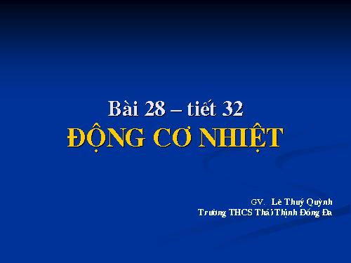 Bài 28. Động cơ nhiệt