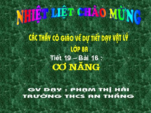 Bài 16. Cơ năng