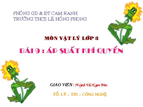 Bài 9. Áp suất khí quyển