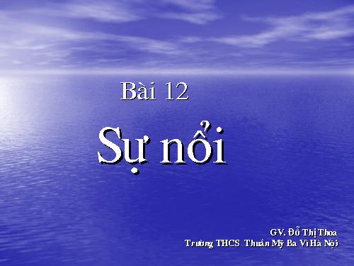 Bài 12. Sự nổi